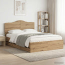 Bed Frame with Storage and Headboard Artisan Oak 160 x 200 cm