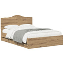 Bed Frame with Storage and Headboard Artisan Oak 160 x 200 cm