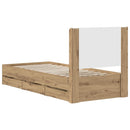 Sengestel med opbevaring og hovedgærde Artisan-eg 90 x 200 cm