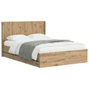 Sengestel med opbevaring og hovedgærde Artisan Oak 140 x 190 cm