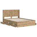 Sengestel med opbevaring og hovedgærde Artisan Oak 140 x 190 cm