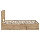 Sengestel med opbevaring og hovedgærde Artisan Oak 140 x 190 cm