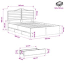 Bed Frame with Storage and Headboard Artisan Oak 140 x 190 cm