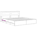Bed Frame with Storage and Headboard Artisan Oak 180 x 200 cm