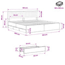 Bed Frame with Storage and Headboard Artisan Oak 180 x 200 cm