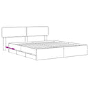 Bed Frame with Storage and Headboard Artisan Oak 180 x 200 cm