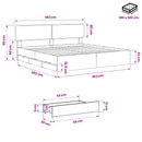 Bed Frame with Storage and Headboard Artisan Oak 180 x 200 cm