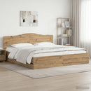 Bed Frame with Storage and Headboard Artisan Oak 180 x 200 cm