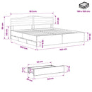 Bed Frame with Storage and Headboard Artisan Oak 180 x 200 cm