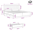 Bed Frame with Storage and Headboard Artisan Oak 180 x 200 cm