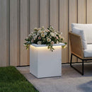 Plantekasse med LED Hvid 30 x 30 x 30 cm Stål