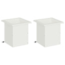 Plantekasse med LED 2 stk. Hvid 30 x 30 x 30 cm Stål