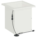 Plantekasse med LED 2 stk. Hvid 30 x 30 x 30 cm Stål