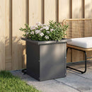 Plantekasse med LED Antracit 30 x 30 x 30 cm Stål