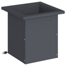 Plantekasse med LED Antracit 30 x 30 x 30 cm Stål
