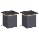 Plantekasse med LED 2 stk. Antracit 30 x 30 x 30 cm Stål