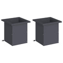 Plantekasse med LED 2 stk. Antracit 30 x 30 x 30 cm Stål