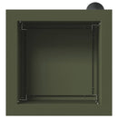 Plantekasse med LED Olivengrøn 30 x 30 x 30 cm Stål