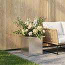 Plantekasse med LED Sølv 30 x 30 x 30 cm Rustfrit stål