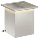 Plantekasse med LED Sølv 30 x 30 x 30 cm Rustfrit stål