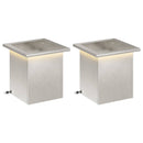 Plantekasse med LED 2 stk. Sølv 30 x 30 x 30 cm Rustfrit stål
