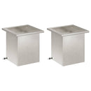 Plantekasse med LED 2 stk. Sølv 30 x 30 x 30 cm Rustfrit stål