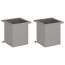 Plantekasse med LED 2 stk. Rusten 30 x 30 x 30 cm Cortenstål