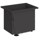 Plantekasse med LED Sort 30 x 40 x 30 cm Stål