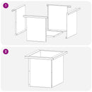 Plantekasse med LED Hvid 30 × 40 × 30 cm Stål