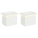 Plantekasse med LED 2 stk. Hvid 30 × 40 × 30 cm Stål