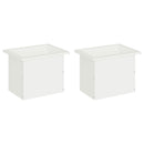 Plantekasse med LED 2 stk. Hvid 30 × 40 × 30 cm Stål