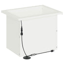 Plantekasse med LED 2 stk. Hvid 30 × 40 × 30 cm Stål