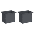 Plantekasse med LED 2 stk. Antracit 30 × 40 × 30 cm Stål