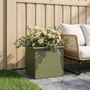 Plantekasse med LED Olivengrøn 30 × 40 × 30 cm Stål