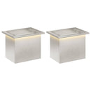 Plantekasse med LED 2 stk. Sølv 30 x 40 x 30 cm Rustfrit stål