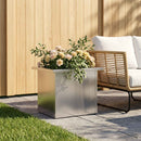 Plantekasse med LED Sølv 30 × 40 × 30 cm Galvaniseret stål