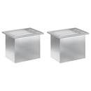 Plantekasse med LED 2 stk. Sølv 30 x 40 x 30 cm