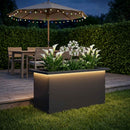 Plantekasse med LED Sort 30 x 60 x 30 cm Stål