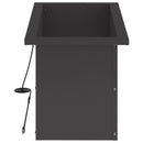 Plantekasse med LED Sort 30 x 60 x 30 cm Stål
