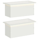 Plantekasse med LED 2 stk. Hvid 30 × 60 × 30 cm Stål