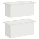 Plantekasse med LED 2 stk. Hvid 30 × 60 × 30 cm Stål
