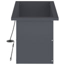 Plantekasse med LED Antracit 30 × 60 × 30 cm Stål
