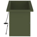 Plantekasse med LED 2 stk. Olivengrøn 30 × 60 × 30 cm Stål