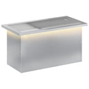 Plantekasse med LED Sølv 30 × 60 × 30 cm Galvaniseret stål