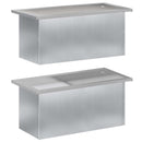 Plantekasse med LED 2 stk. Sølv 30 × 60 × 30 cm