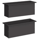 Plantekasse med LED 2 stk. Sort 30 x 80 x 30 cm Stål