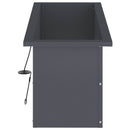 Plantekasse med LED Antracit 30 x 80 x 30 cm Stål