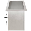Plantekasse med LED Sølv 30 x 80 x 30 cm Rustfrit stål
