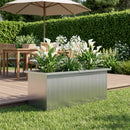 Plantekasse med LED Sølv 30 x 80 x 30 cm Galvaniseret stål
