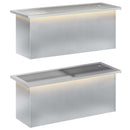 Plantekasse med LED 2 stk. Sølv 30 x 80 x 30 cm